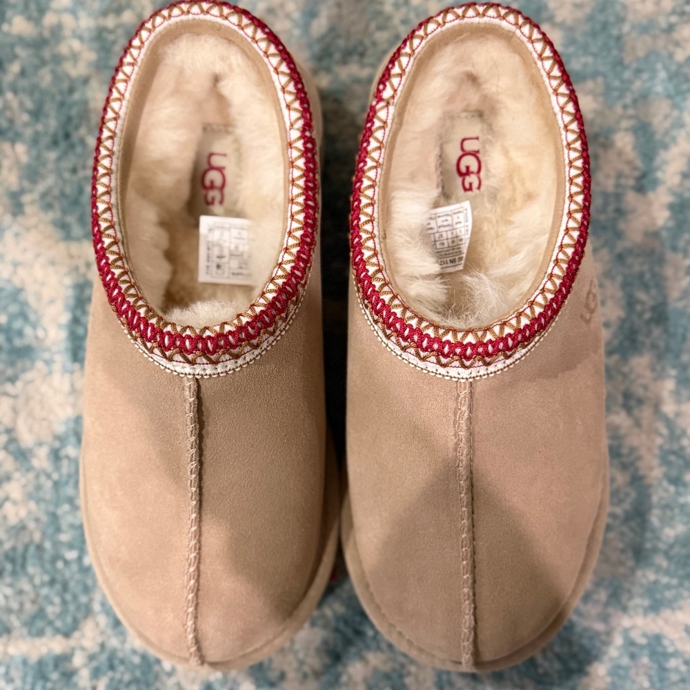 Brand New UGG Women's Tasman Ii Slipper, Sand/Dark Cherry